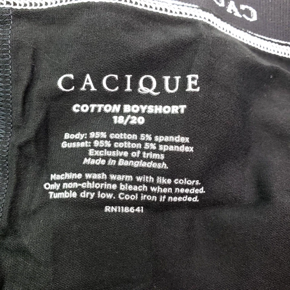 Женские шорты Cacique размер 18/20 черные хлопчатобумажные с широкой талией нижнее белье - Изображение 4 из 4