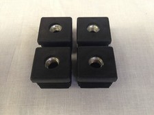4x High Quality Plastic Inserts Metal Threaded Square M10 Tube Inserts 30 x 30mm