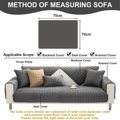 Verdicker Sofabezug Plüsch Sofakissen Karo rutschfest Sofabezug Sofa Handtuch USA - Bild 20 von 46
