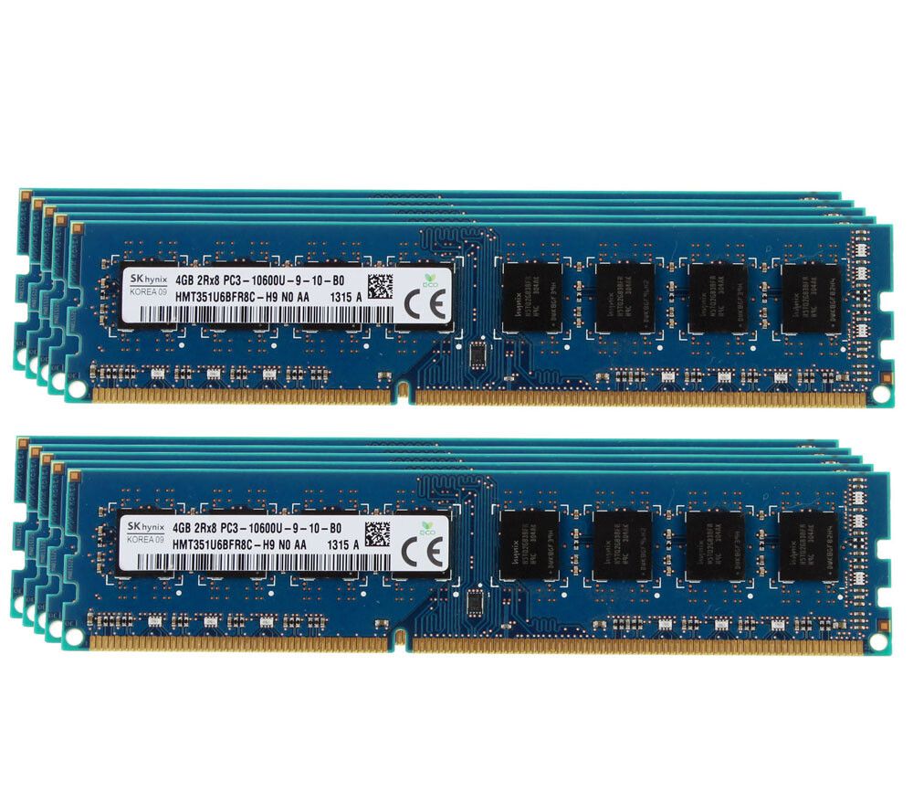 10PCS Fr SK Hynix 4GB 2Rx8 PC3-10600 DDR3 1333MHz 240PIN DIMM - Main Image