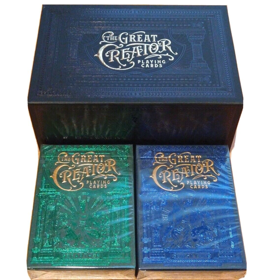 The Great Creator Playing Card Deck Set + Box & Stickers Riffle Shuffle Sealed 