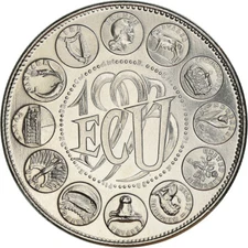 [#182186] France, Medal, Ecu Europa, Marianne, Politics, 1993, Rodier, MS(65-70)