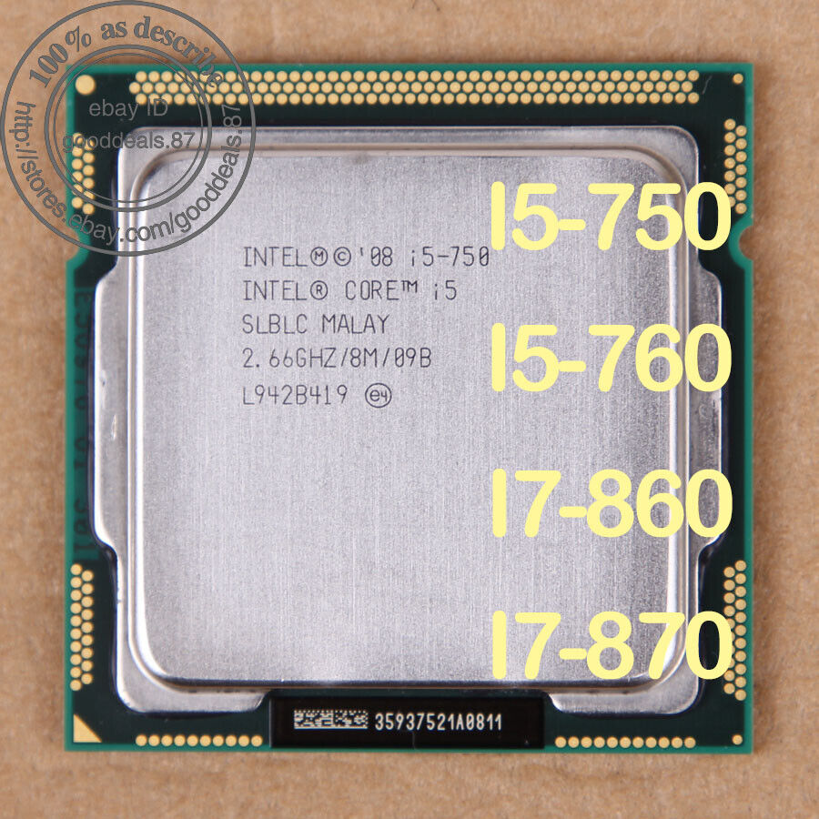 Intel Core i7-860 i7-870 Core i5-750 i5-760 LGA 1156 CPU Intel Core i7-860 i7-870 Core i5-750 i5-760 LGA 1156 CPU