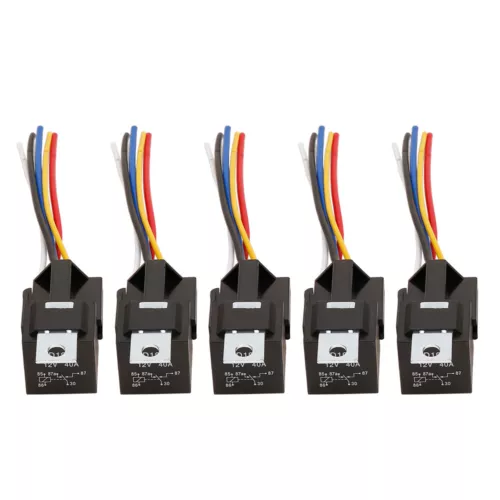 5Pcs 12V 40 Amp Car SPDT Relay DC 5 Pin 5 Wires W/ Harness Socket Automotive AU - Picture 12 of 17