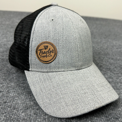 #ad Tractor Supply Trucker Cap Men#x27;s Adjustable Snapback Gray Black Mesh Circle Logo $7.99