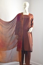 Brown and Orange Pakistani/Indian Desi Outfit