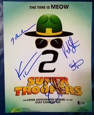 Super Troopers Cast Signed 8X10 Photo. Broken Lizard. Beckett COA. A08