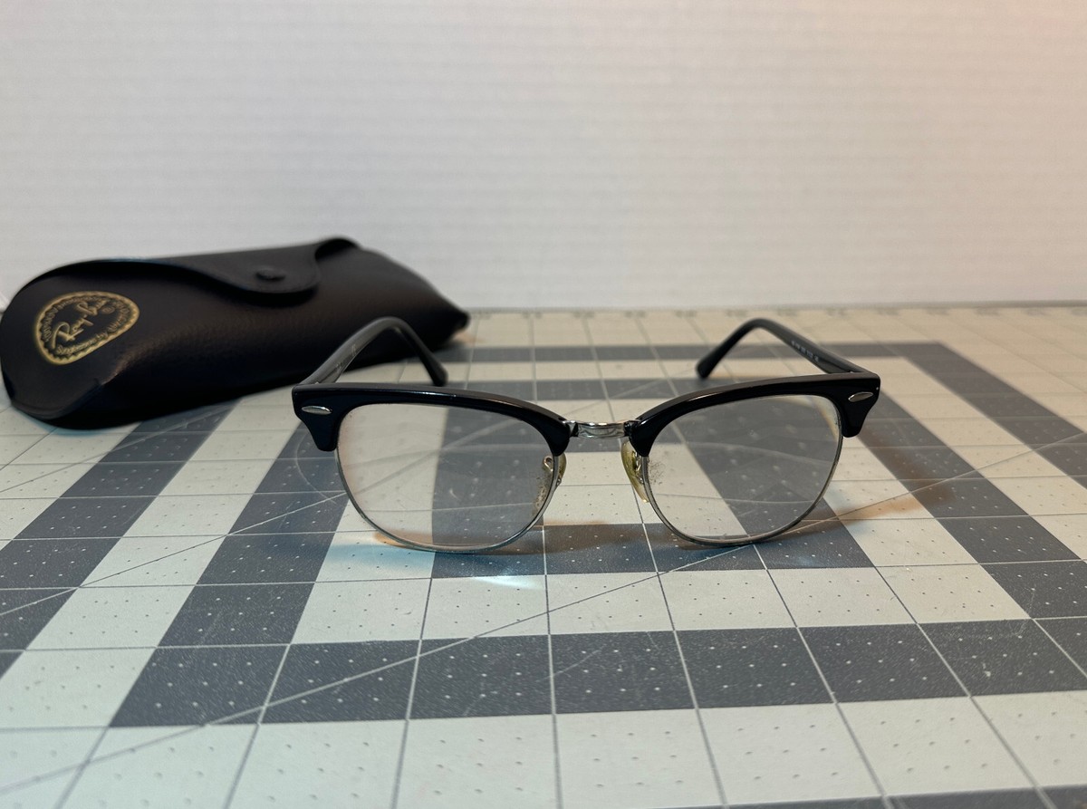 VINTAGE Ray Ban RB5154 2000 Clubmaster EYEGLASSES Black 51