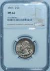 1963 NGC MS67 Washington Quarter Album Toned