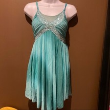 Wish Come True Blue Sparkle Ombre Sequined Girls 12 Dance Costume/Pageant Wear