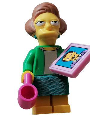 Lego Simpsons Serie 2 Edna 71009 Minifigur Top mit Tasse und Bilderrahmen  schön