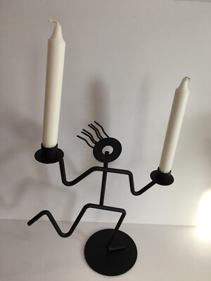 その他 KAHLER Cono candle holder Vintage POSTMODERN Kokopelli metal candle holder Mate Black