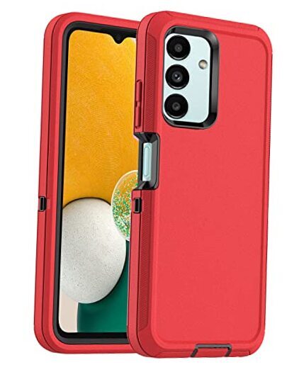 for Galaxy A13 5G Case, Heavy Duty Drop Protection Full Body Rugged Red