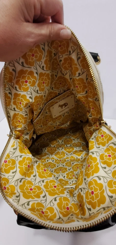 Emma Fox совершенно кожи белый сумочки черный акценты желтый цветочный интерьер ткани  - Изображение 4 из 4