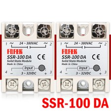 LOT Single Phase Solid State Relay Module DC-AC SSR 100DA 3-32VDC 24-380VAC NEW