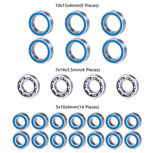 Blue Ball Bearing Metric Rubber Sealed Chrome Steel For 1/10 Axial TRX6 ABEC3 P6 - Picture 6 of 186