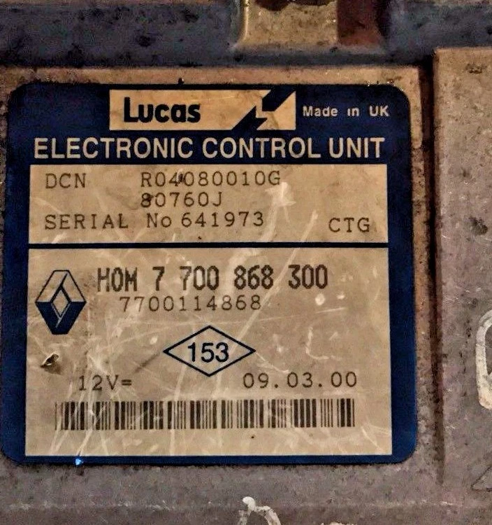 Engine Control Unit - Ecu 7700868300 7700114868 For Renault Kangoo 1.9 D - Image 3 of 4