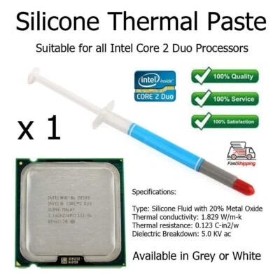 1 x Silicone Thermal Heatsink Paste Tube (1g) for Intel Core 2 Duo Processors