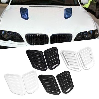 2x ABS Auto dekorative Luftstrom-Einlasshaube Scoop Vent Bonnet Cover Universal