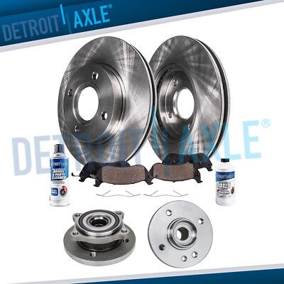 Front Rotors + Ceramic Brake Pads Wheel Hub Bearing for 2002 - 2006 Mini Cooper