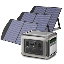 ALLPOWERS 2500W Portable Power Station Generator & 3X 100W Solar Panels Foldable