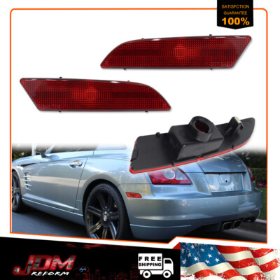 For 2004-2008 Chrysler Crossfire Red Rear Bumper Side Marker Reflector Lights 2x