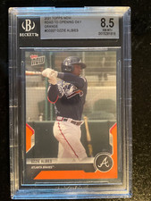 Ozzie Albies ORANGE /5 2021 Topps Now Road Opening Day Braves OD-227 WS BGS 8.5