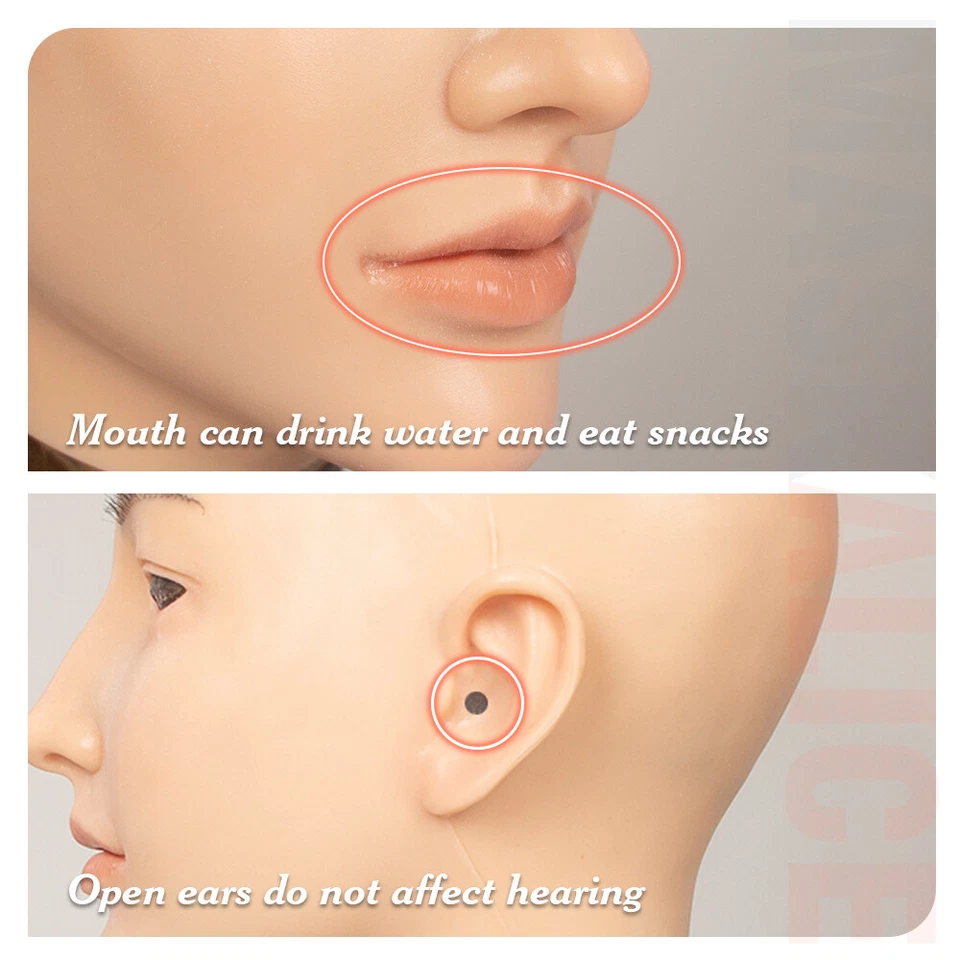 Realistic Silicone Breast Female Head Mask Face Mask Cosplay Crossdresser - Image 4 of 4