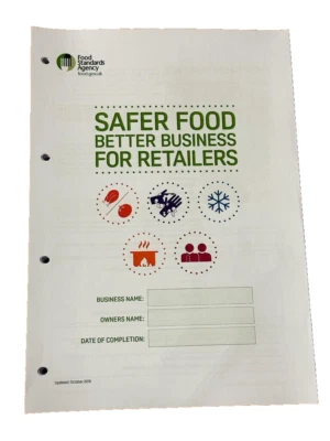 FOOD STANDARD AGENCY Safer Food Better Business Retailer SFBB & 12 Month Diary 2025 Hole Punch Refill