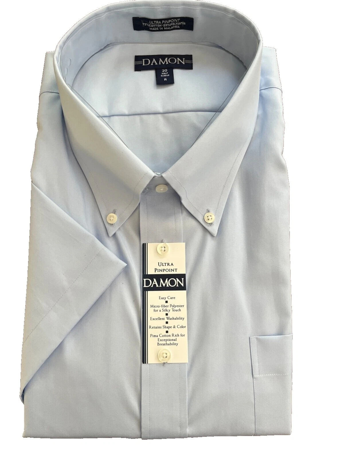 Cotton Blend Short Sleeve Dress Shirts for Men