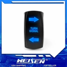 WEISEN ATV UTV Off Road Turn Signal Rocker Switch Blinker SPDT Blue LED