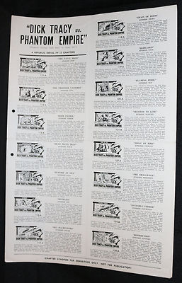 Dick Tracy vs. Phantom Empire Republic Serial Pressbook (V/VF) 1952 | eBay