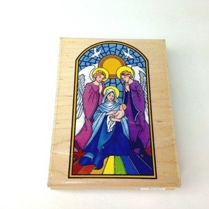 Inkadinkado-Christmas-Jesus-Mary-rubber-stamp-made-in-USA