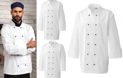 Chefs Jacket Studs Adults Kitchen Cooking Work Wear Jacket Premier