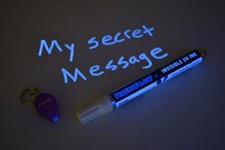 DirectGlow UV Blacklight Invisible Blue Ink Marker Pen with Keychain Light