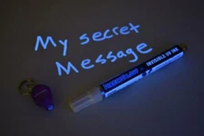 DirectGlow UV Blacklight Invisible Blue Ink Marker Pen with Keychain Light