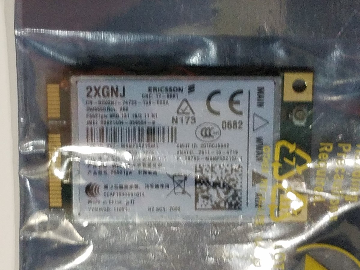 Scheda Wireless Dell 2XGNJ Ericsson 5550 F5521GW 3G WWAN Per Laptop