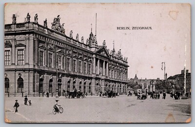 Berlin Germany Zeughaus Armory w/Vintage Street View-Horse & Buggy 1906 Postcard