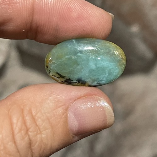 10.2ct 23.4x14x4.6mm Blue Peruvian Opal Oval Cabochon Loose Gemstone Ring Stone - Picture 9 of 12