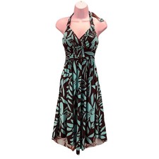 Y2k Baby Doll Dress S Halter Fairy Boho Empire Waist Vintage Assymetrical Hem