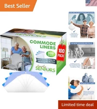 Universal Fit Commode Liners - Easy Access 100-Pack for Seniors & Caregivers
