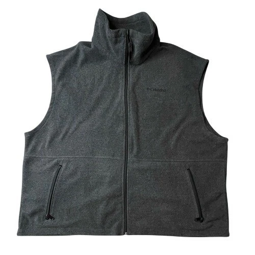 Columbia WT1480 Steens Mountain Fleece Zip Vest Dark Gray Pockets XXL Outerwear