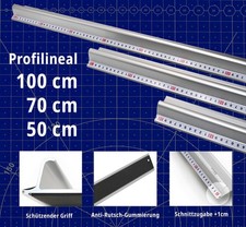 SNYDERLINE Profi-Schneidelineal 50/70/100 cm Aluminium, rutschfest, Stahlkante