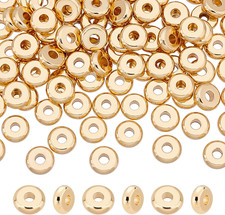 about 100 Pcs 6Mm Flat round Beads 202 Stainless Steel Spacer Beads Hole 2Mm Dis