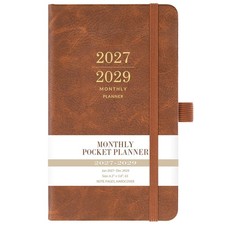20272029 Monthly Pocket Planner JAN 2027 DEC 2029, 3 Year Calendar, Faux Le...