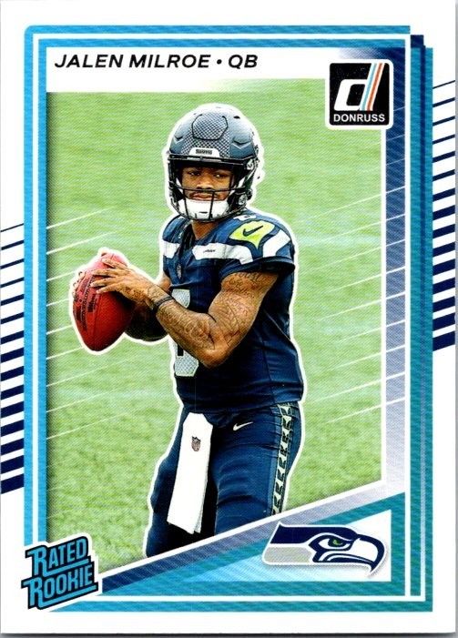 2025 Panini Donruss Rated Rookie Jalen Milroe #307 RC Seattle Seahawks Rookie