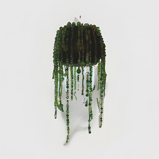 Green Beaded Hanging Donkey Plant custom made comes with ceramic hanging pot