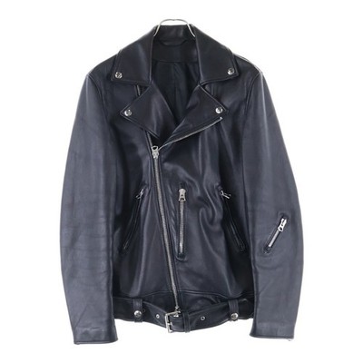 Acne Studios Nate Clean Leather Jacket Lamb Double Riders Black