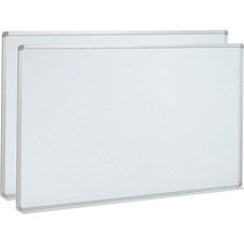 Global Industrial Porcelain Dry Erase Whiteboard - 96 x 40 - Aluminum - Pack of