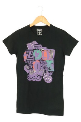 ZOO YORK T-Shirt Damen 36/S Schwarz Casual Streetwear Logo Print